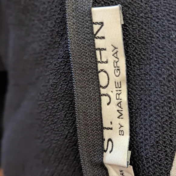 Vintage St John Black Knit Dress Beaded Trim Long Sleeve Size 4 - Picture 6 of 7